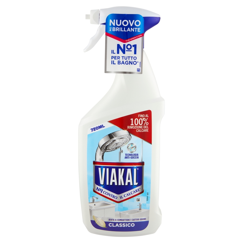 Viakal Detersivo Anticalcare Bagno e Cucina Classico Spray 720 ml
